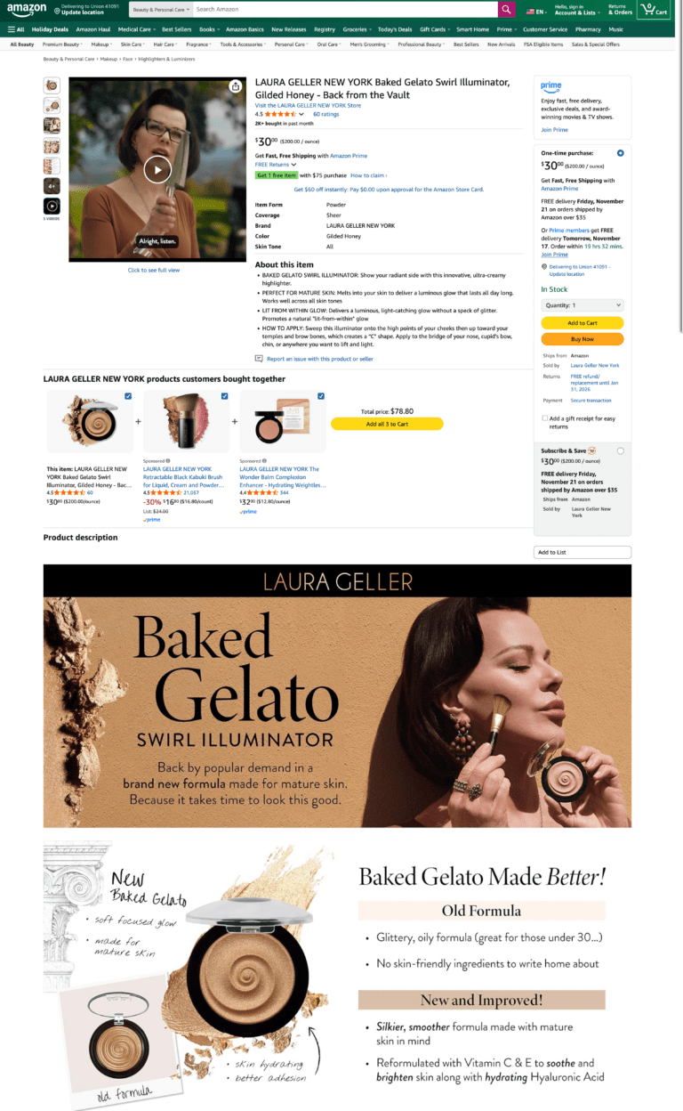 Laura Geller Baked Gelato Amazon Page